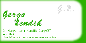 gergo mendik business card